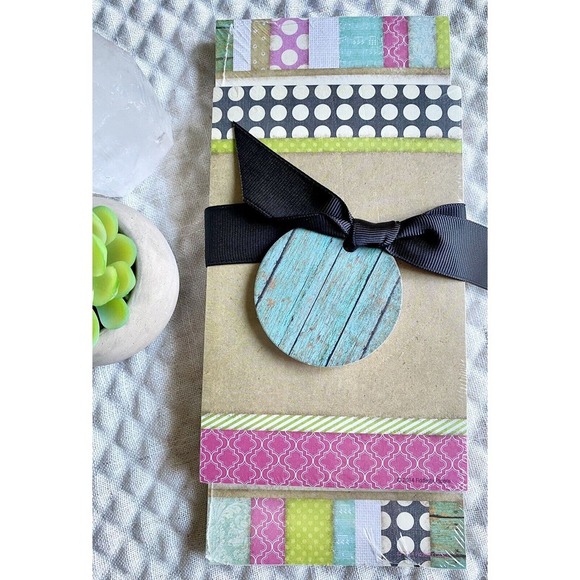 New Colorful Fiddlestix Paperie Magnetic Shopping List Pad & Note Pad Set of 2 - Picture 1 of 7